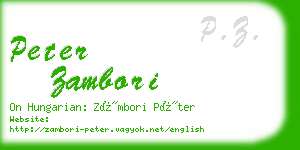 peter zambori business card